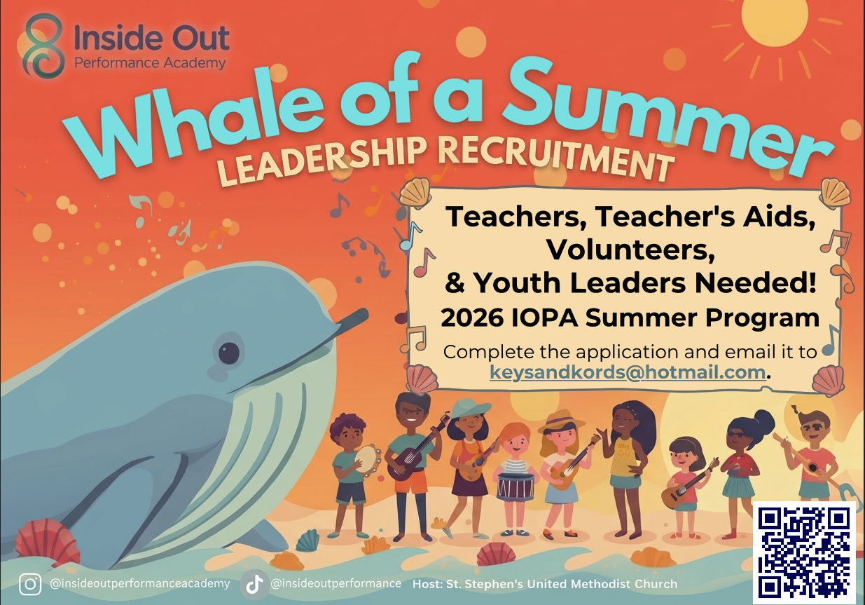 Flyer for Inside Out Performance Academy's 2026 Spring Session Volunteering.